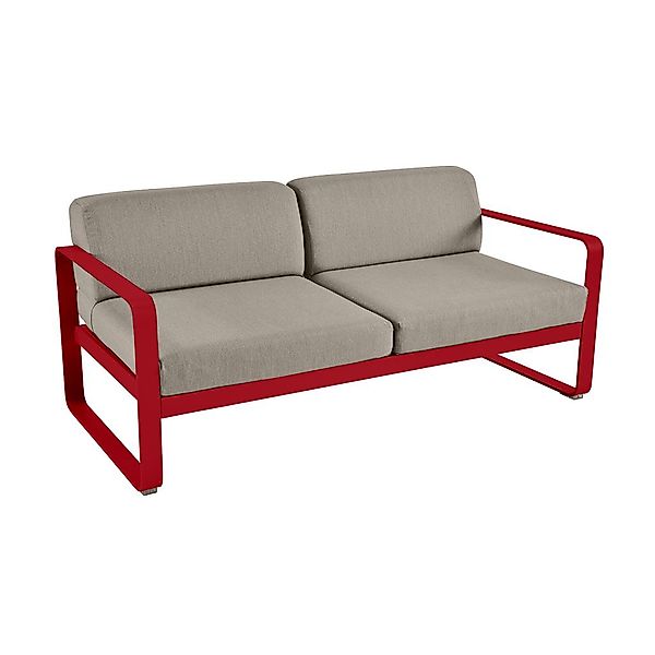 Bellevie Lounge-Sofa 2-Sitzer 67 Mohnrot B8 Taupegrau günstig online kaufen