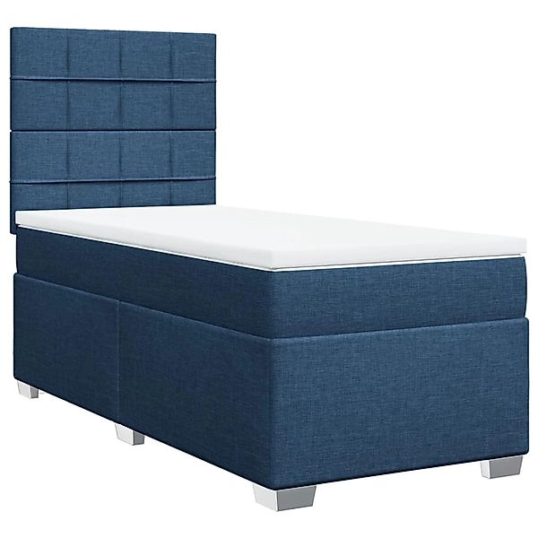 vidaXL Boxspringbett mit Matratze Blau 100x200 cm Stoff2101675 günstig online kaufen