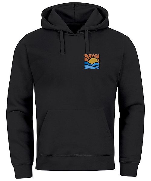 Neverless Hoodie Hoodie Herren Logo Print Sommer Sonne Welle Strand Meer Be günstig online kaufen