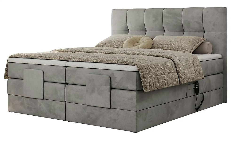 Motor Boxspringbett mit Bettkasten Vittoria ¦ grau ¦ Maße (cm): B: 208 H: 1 günstig online kaufen