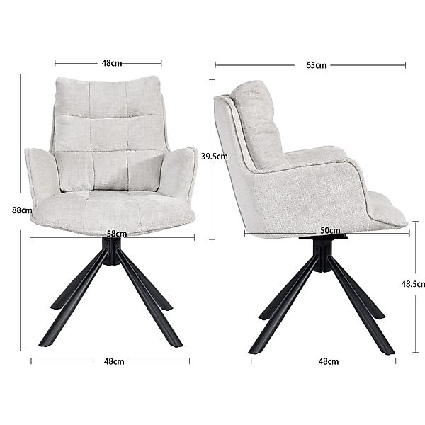 Duhome Esszimmerstuhl (8610A), 180° drehbar Rückstellfunktion, günstig online kaufen
