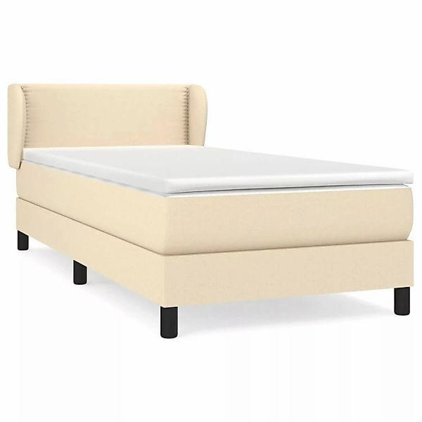 vidaXL Boxspringbett Boxspringbett mit Matratze Creme 100x200 cm Stoff Bett günstig online kaufen