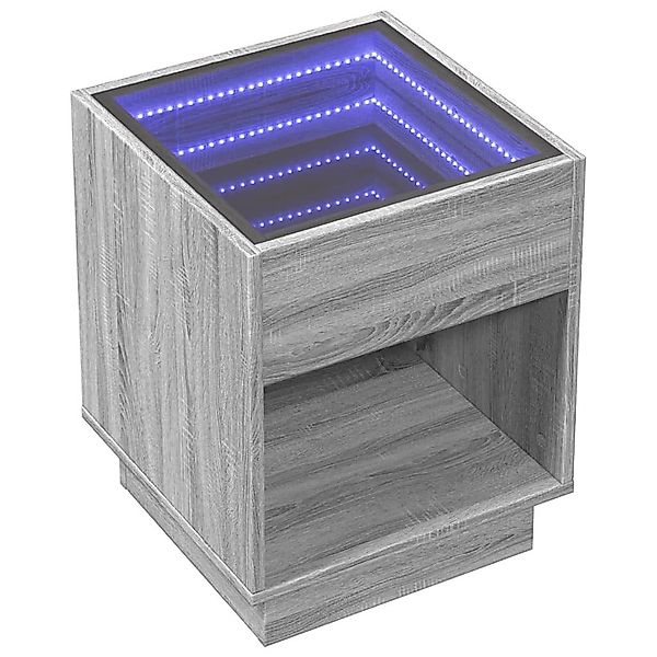 vidaXL Nachttisch Nachttisch mit Infinity-LED Grau günstig online kaufen