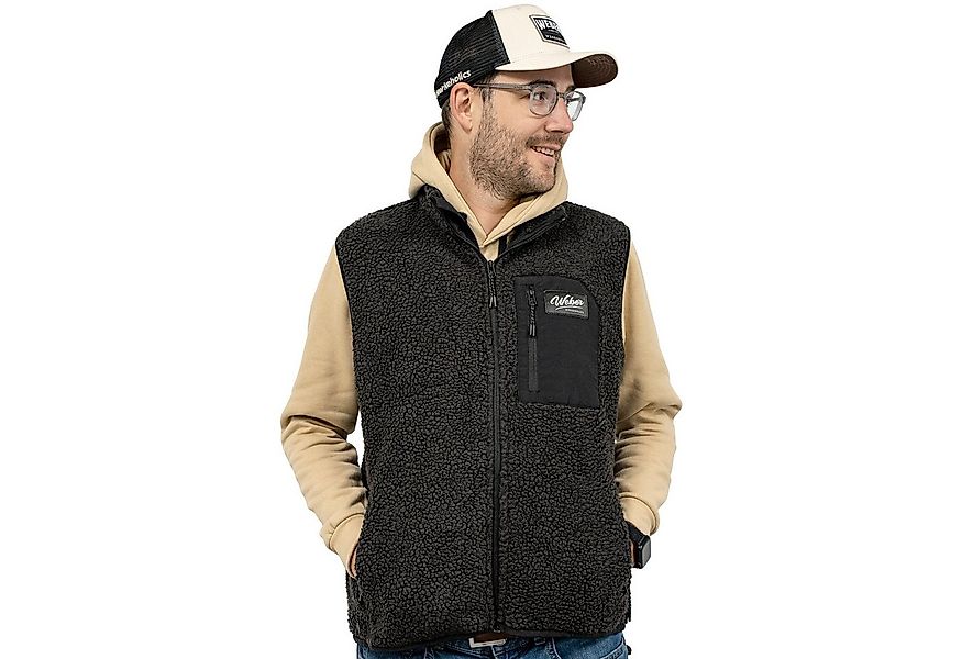 Weber GmbH Fleeceweste Sherpa Fleece Weste schwarz Teddy verstellbarer Bund günstig online kaufen