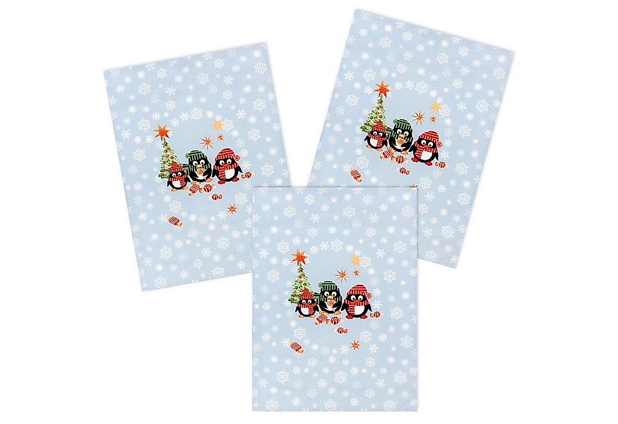 Kracht Geschirrtuch Pinguine Weihnachten, (Set, 3-tlg., Set), 3er Pack Gesc günstig online kaufen