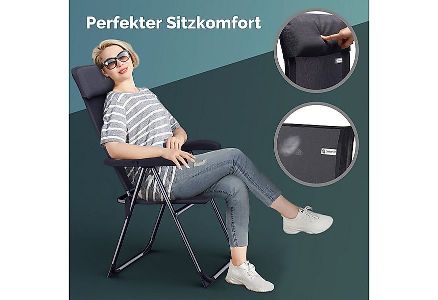 Casaria Gartenstuhl, Klappbar 4er Set 7-fach Verstellbar Alu mit hoher Rück günstig online kaufen