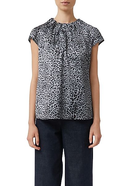 Comma Satinbluse mit All-Over Print günstig online kaufen