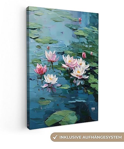 OneMillionCanvasses® Leinwandbild Seerosen - Blumen - Rosa - Wasser, Fotodr günstig online kaufen