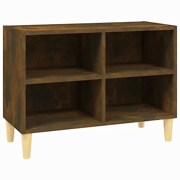 furnicato TV-Schrank mit Massivholz-Beinen Räuchereiche 69,5x30x50 cm (1-St günstig online kaufen