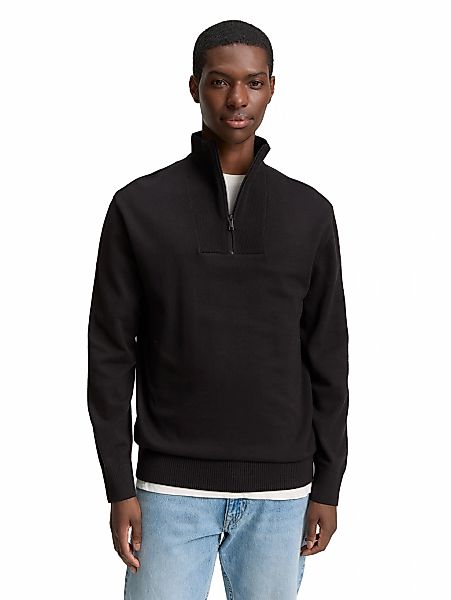 TOM TAILOR Denim Strickpullover mit Rippbündchen günstig online kaufen