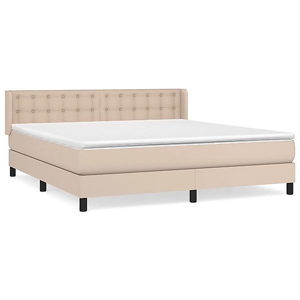 vidaXL Boxspringbett mit Matratze Cappuccino-Braun 160x200 cm Kunstleder 31 günstig online kaufen