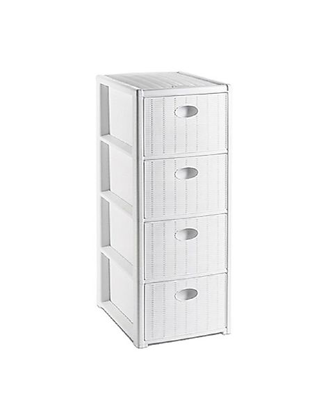 Kreher Rollcontainer mit 4 Schüben im Rattan Design (Schmale) (Farbe wählba günstig online kaufen