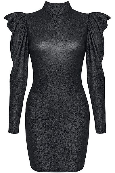 Demoniq Minikleid Schwarzes Minikleid mit langen Ärmeln, Kragen und Rückena günstig online kaufen