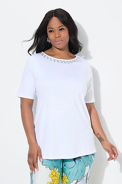 Ulla Popken T-Shirt T-Shirt A-Linie Ziersteine günstig online kaufen