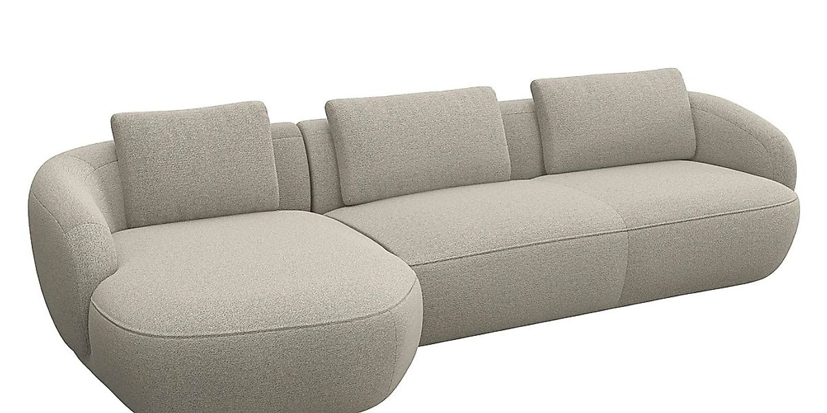 FLEXLUX Wohnlandschaft "Torino, rund, L-Form, Sofa-Ecke mit Recamiere, Long günstig online kaufen
