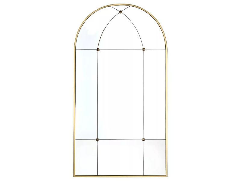 Spiegel Vintage Fenster-Optik - Metall - 80 x 150 cm - Goldfarben - PALMYRE günstig online kaufen