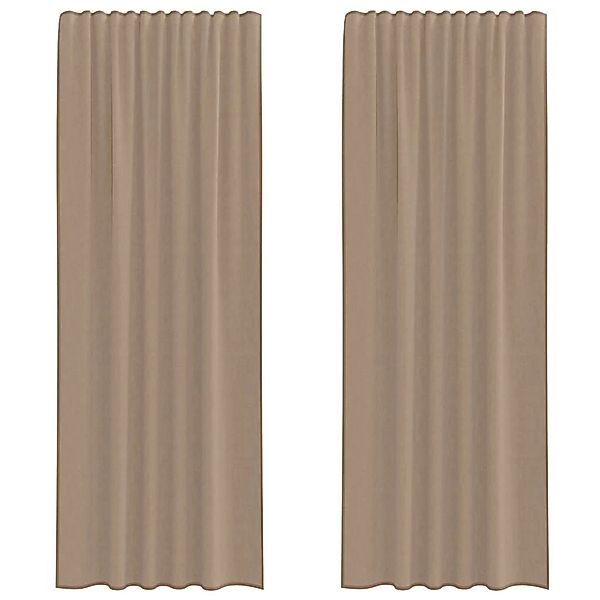 vidaXL Voile Vorhänge mit Stangentaschen 2 Stk Hellbraun 4102225 günstig online kaufen