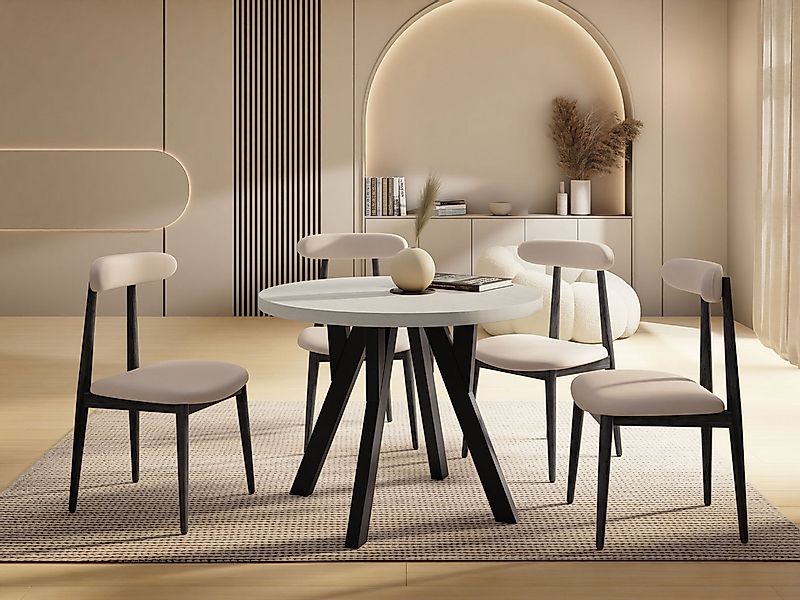 WFL GROUP Esstisch Avero Black (vier Größen – 80/90/100/100 cm, ausziehbar günstig online kaufen