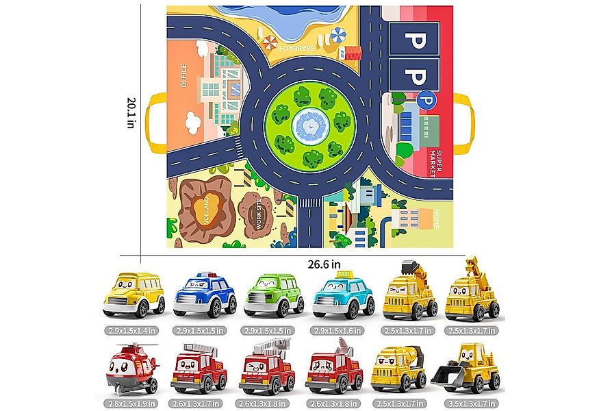TEMI Spielzeug-Auto Auto Spielzeug Fahrzeugspielset mit Spielmatte, (Set, 1 günstig online kaufen