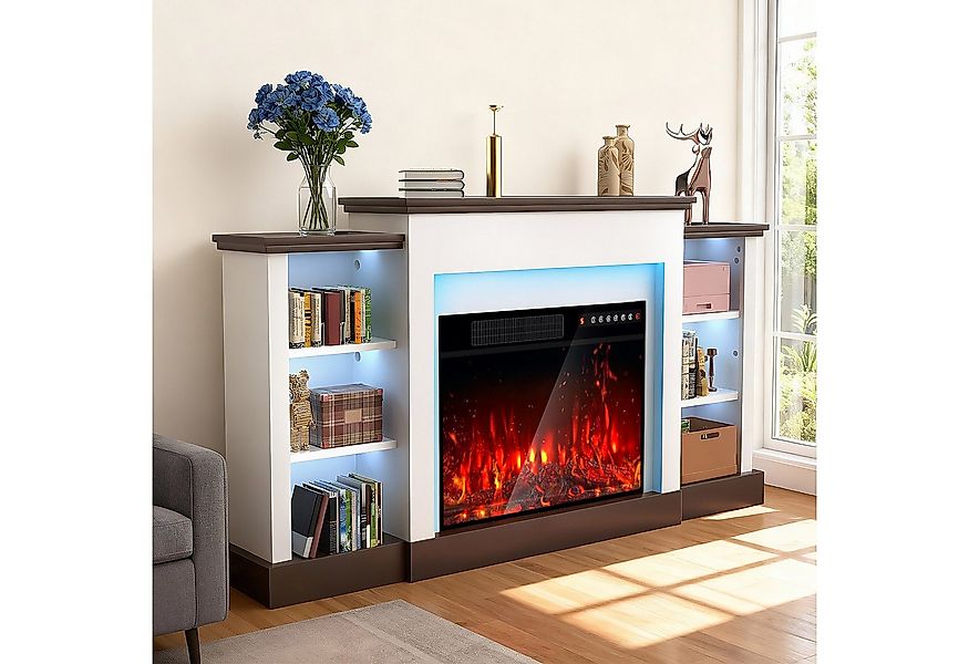 LETGOSPT Elektrokamin Elektrischer Standkamin mit Ablagefach, 3D-Flammeneff günstig online kaufen