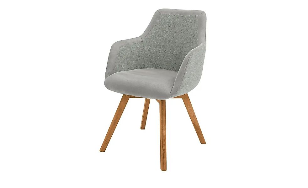Dine + Mine Armlehnstuhl mit Massivholzgestell Corby ¦ grau ¦ Maße (cm): B: günstig online kaufen