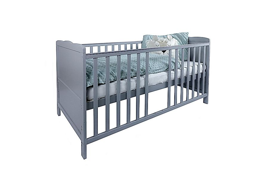 Puckdaddy GmbH Babybett Nele 70x140 in Grau, umbaubar zum Kinderbett, Babyb günstig online kaufen