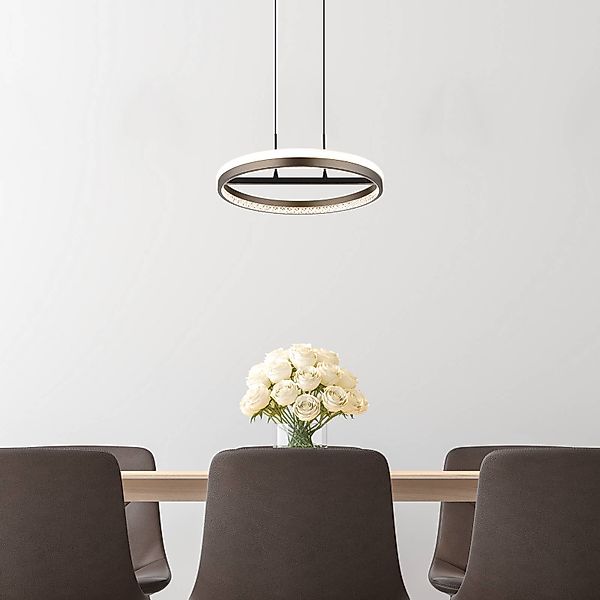 LED-Hängelampe Della, Ø 40 cm, dunkelgrau, Metall günstig online kaufen