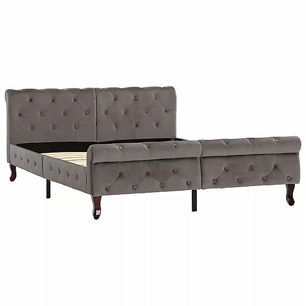 Bettgestell Grau Samt 140 X 200 Cm günstig online kaufen