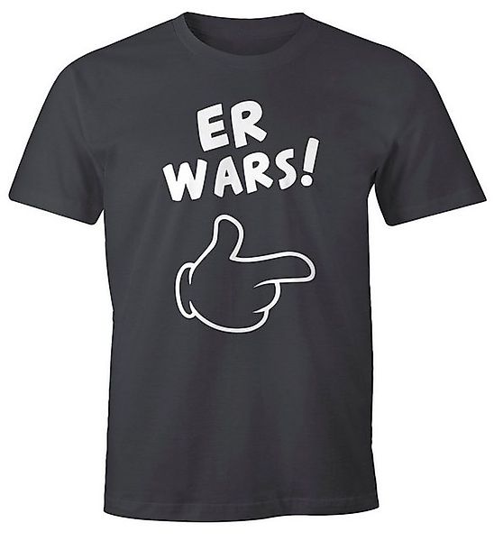 MoonWorks Print-Shirt Herren T-Shirt Er wars Spruch Comic Hand Fun-Shirt mi günstig online kaufen