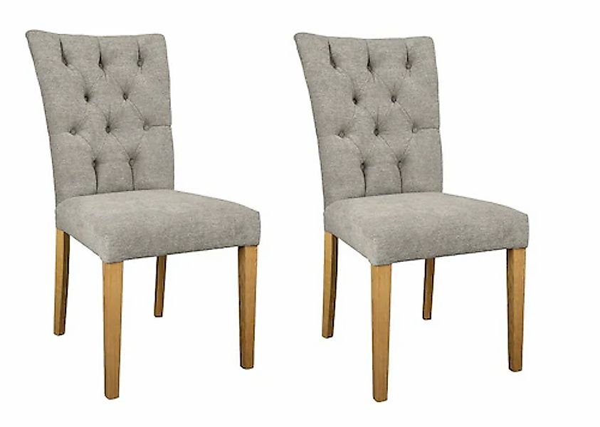Leonique 4-Fußstuhl »Peillon«, (Set), 2 St., Microfaser, Mit Massivholzbein günstig online kaufen
