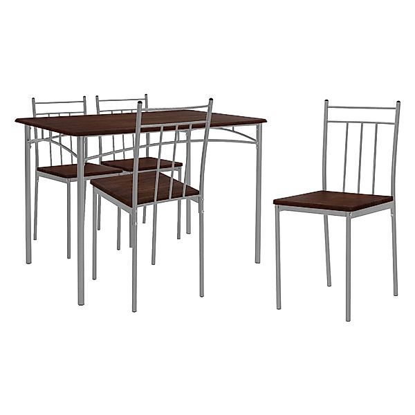 ML-Design Essgruppe Set 5-Tlg Esstisch mit 4 Stühlen Eiche Dunkel für 4 Per günstig online kaufen