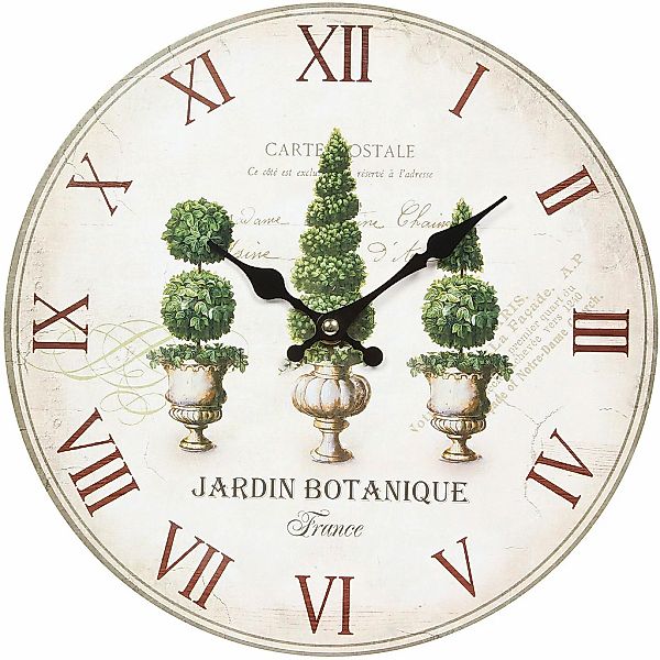 Ambiente Haus Wanduhr "Wanduhr - Plants 28cm" günstig online kaufen