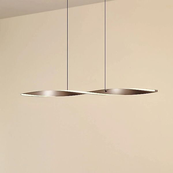 Lindby LED-Hängeleuchte Jaren, schwarz/braun, 100 cm, CCT günstig online kaufen