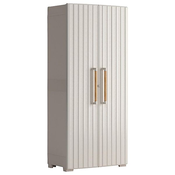 Keter Kunststoffschrank Groove Utility beige Kunststoff B/H/T: ca. 80x180x4 günstig online kaufen