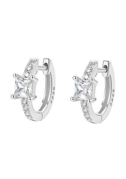 Hey Happiness Paar Creolen Silber 925 Ohrringe Zirkon, 18K Vergoldet, Damen günstig online kaufen