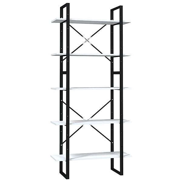 vidaXL Bücherregal 5 Fächer Weiß 80x30x175 cm Holzwerkstoff günstig online kaufen