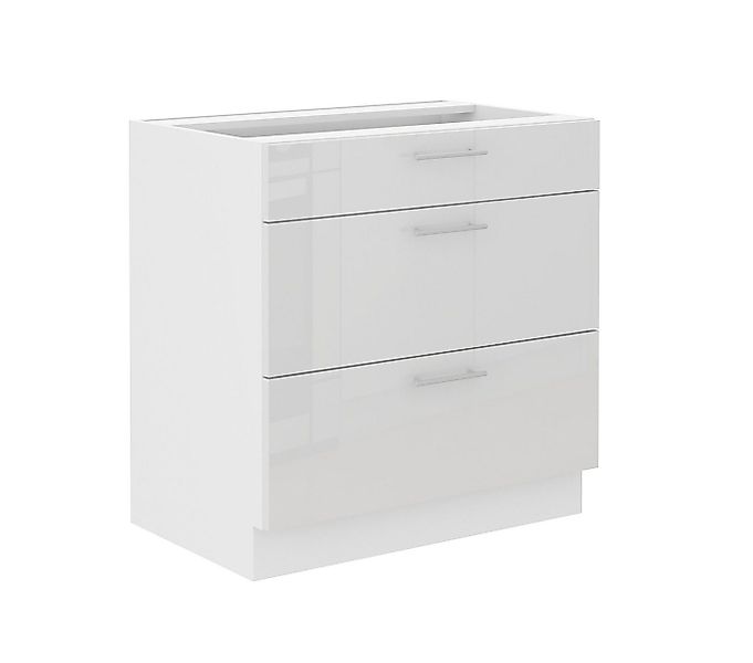 Küchen-Preisbombe Auszugsunterschrank 80 Küche Lara Weiß Hochglanz + Weiß K günstig online kaufen
