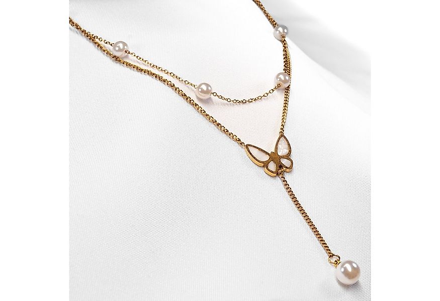 salazar.plus Kette mit Anhänger vergoldete Edelstahlkette mit Schmetterling günstig online kaufen