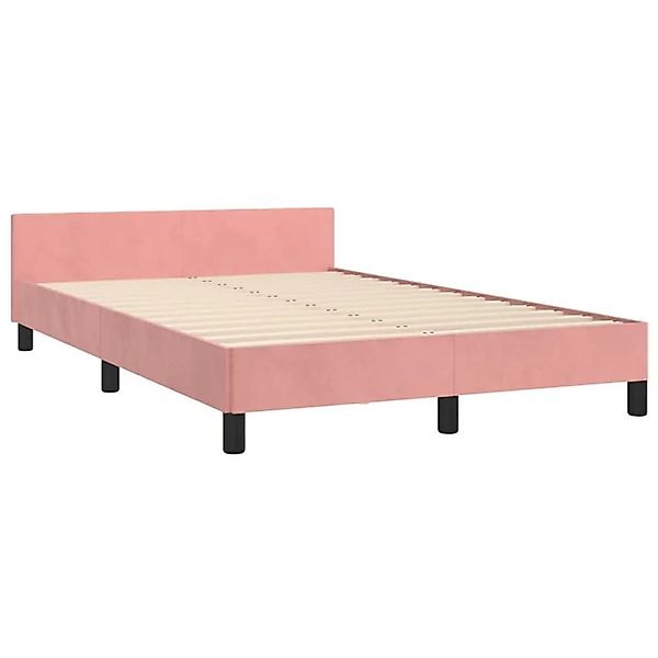 vidaXL Bettgestell Ohne Matratze Rosa 120x190 cm Samt 379552 günstig online kaufen