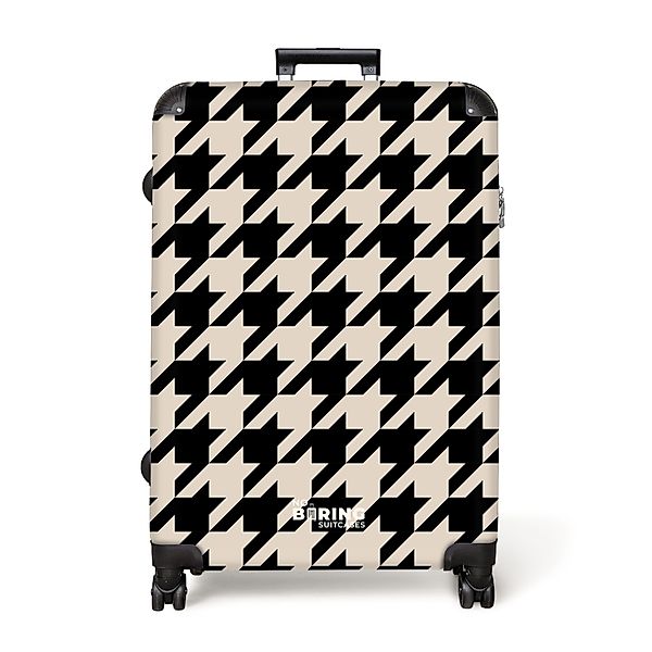 NoBoringSuitcases.com© Hartschalen-Trolley Schwarz-beige Pied de Poule-Must günstig online kaufen