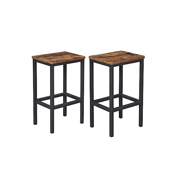 Vasagle Barhocker 2er Set 40 cm x 30 cm x 65 cm Braun-Schwarz günstig online kaufen