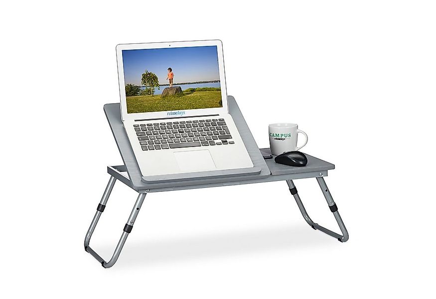 relaxdays Laptoptisch Grauer Laptoptisch höhenverstellbar günstig online kaufen