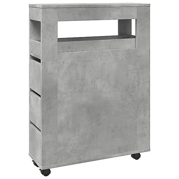 vidaXL Badschrank Schmal mit Rollen Betongrau Holzwerkstoff 855271 günstig online kaufen