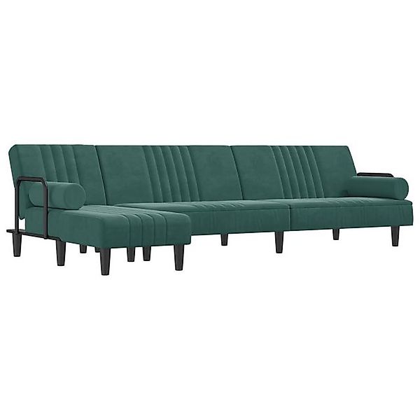 vidaXL Sofa Schlafsofa in L-Form Dunkelgrün 260x140x70 cm Samt Chaiselongue günstig online kaufen