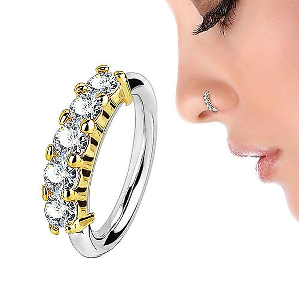 Taffstyle Nasenpiercing Piercing Ring mit 5 günstig online kaufen