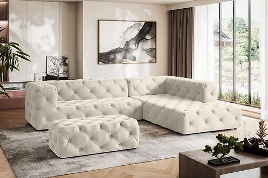 Home affaire Ecksofa »FOLLINA« L-Form, mit klassischer Chesterfield-Knopfhe günstig online kaufen