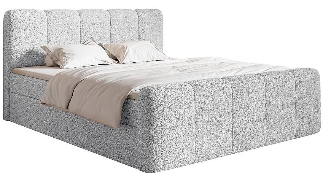 NADUVI Collection | Boxspringbett Chloe 140x200 Bouclé mit Stauraum günstig online kaufen