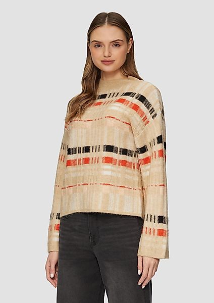 s.Oliver Longpullover Strickpullover Karierter Strickpullover mit günstig online kaufen