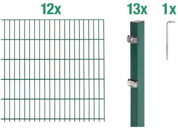 Alberts Doppelstabmattenzaun Grundset, (Set), Höhe: 80-160 günstig online kaufen