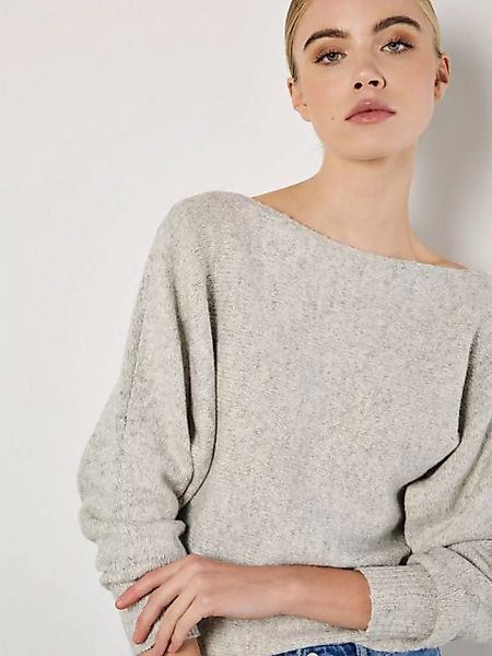 Apricot Strickpullover gerippter Pullover, mit U-Boot-Ausschnitt günstig online kaufen